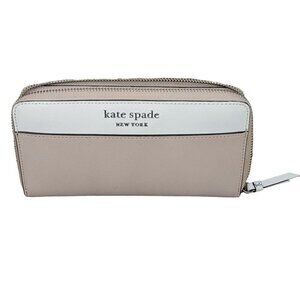 KATE SPADE Madison Large Continental Wallet Warm Beige/White NWOT